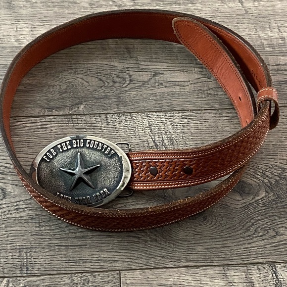 vogt Accessories Vogt Mens Russet Brown Basket Weave Belt Plus Lone